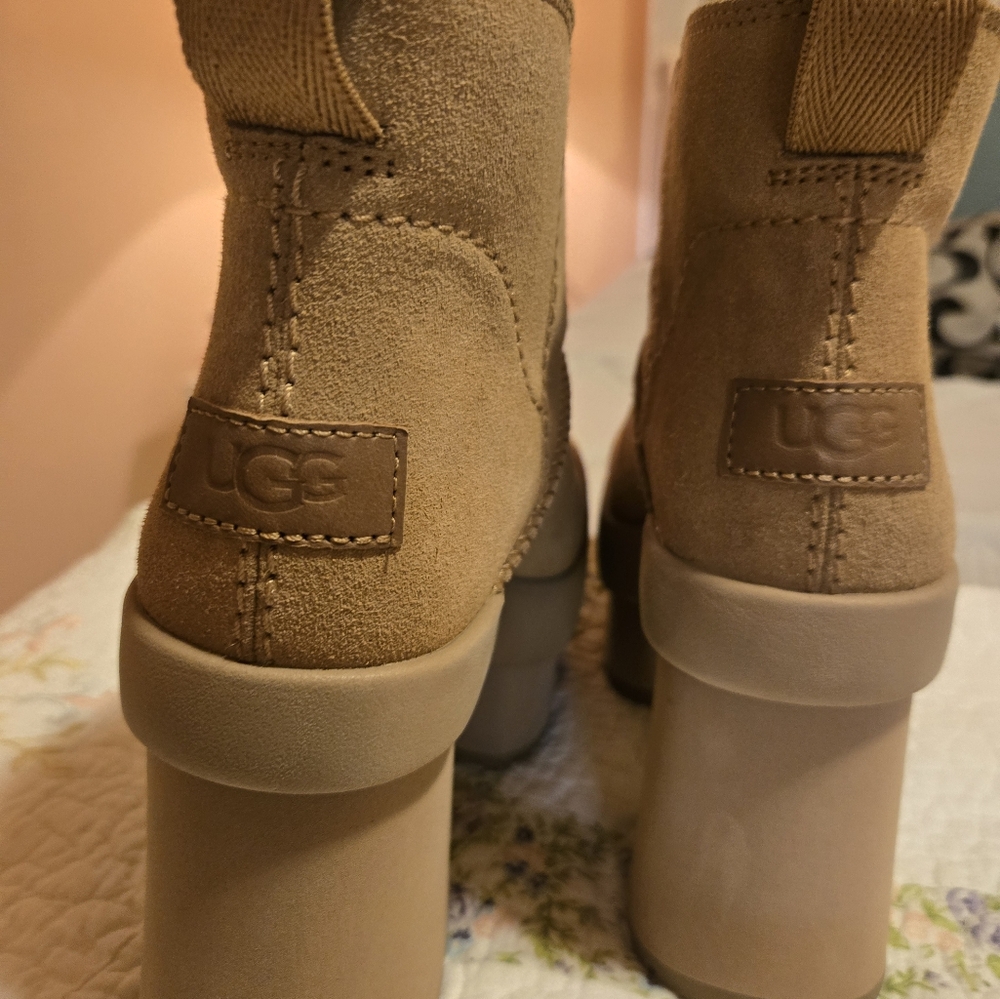 UGG Tan Suede Heeled Boots